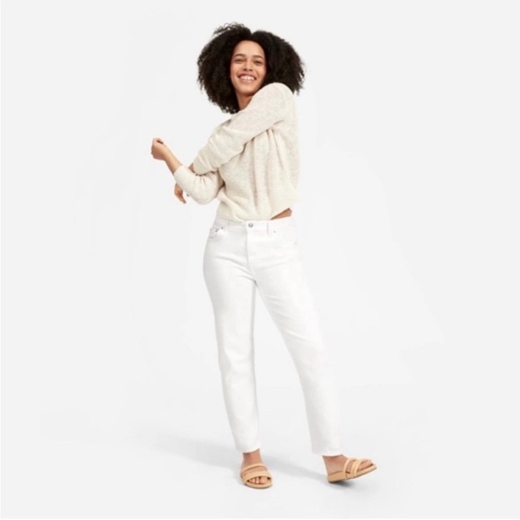 EVERLANE High Rise Straight Jeans in Bone - Picture 1 of 10